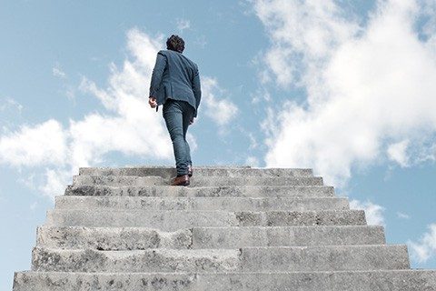 man facing to a challenge